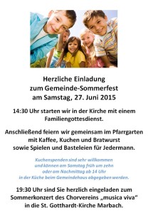 Einladung Sommerfest 2015